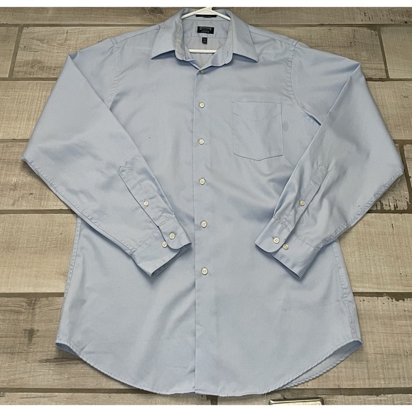 Arrow Athletic Fit L/S 34/35 Large Mens 16 Poly/Cotton Button Down Shirt - Picture 1 of 6